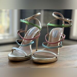 Steve Madden Jubilant Multicolor Buckle Strap Heels Size 7.5